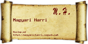 Magyari Harri névjegykártya